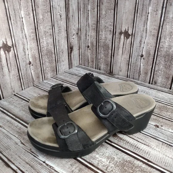 Dansko | "Sophie" Black Strappy Sandals Sz 10 - Picture 4 of 11
